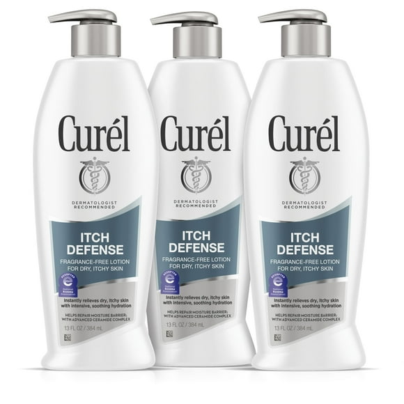 Curel Lotion Apaisante pour Peau Sèche et Qui Démange, Hydratant avec Complexe Avancé de Céramides, Pro-Vitamine B5, Beurre de Karité, 3-13 oz