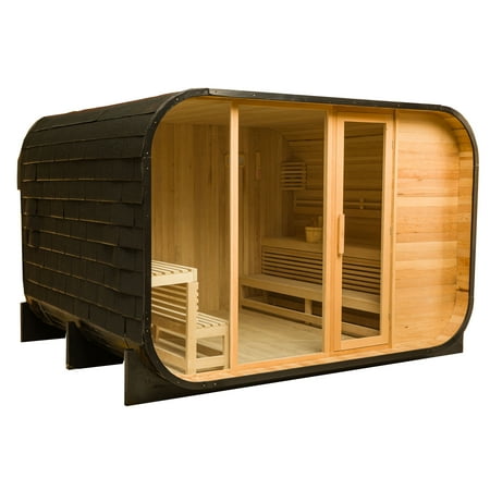 ALEKO Outdoor Hemlock Oval Square Sauna 8 Person with 8 kW Certified Heater