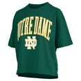 thumbnail image 2 of Women's Pressbox Green Notre Dame Fighting Irish Nelson Arch Over Logo Waist Length Oversized Slub T-Shirt, 2 of 3
