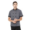 thumbnail image 2 of TOPTIE Short Sleeve Chef Coat Jacket Gray Lightweight Button Chef Uniform, 2 of 9