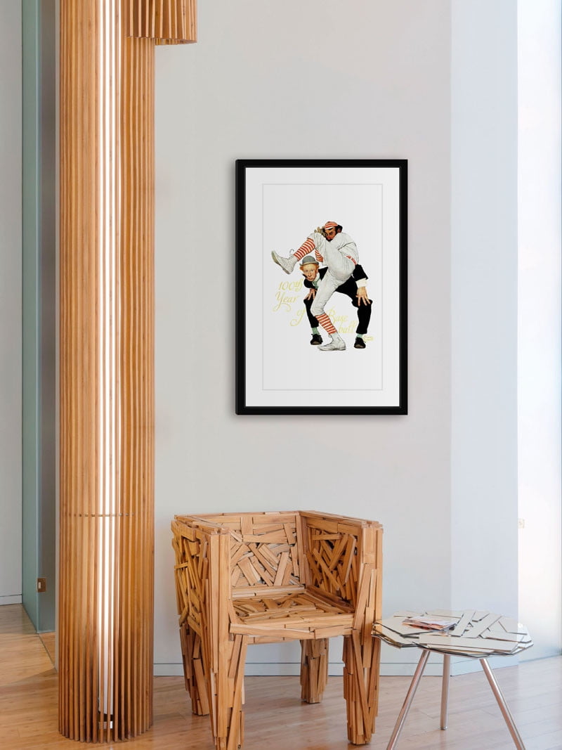 Marmont Hill '100Th Anniversary Of Baseball' by Norman Rockwell Framed Painting Print