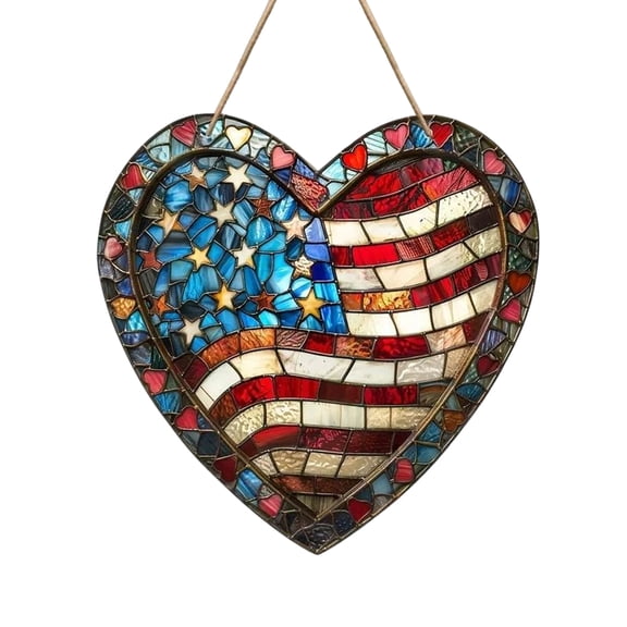 Patriotic Hanging Ornament Independence Day Wall Pendant Decorative Red White Blue Memorial Day Accent for Porch 4th of July Decorations for Seasonal Holiday Home Decor
