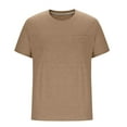 thumbnail image 3 of Men Short Sleeve T Shirts with Chest Pocket, Solid Color Crewneck Tee Soft Comfy Summer Tops Workout Athletic Tshirt, 3 of 5
