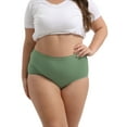 thumbnail image 3 of INNERSY Women's Plus Size Cotton Underwear XL-5XL High Waisted Briefs Panties 5-Pack(5XL,Mint Sky), 3 of 8