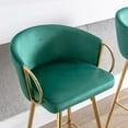 thumbnail image 5 of 26 Inch Velvet Dining Chairs, Modern Dining Chair with Golden Metal Legs, Simple Bar Stool Upholstered Dining Chairs, Accent Desk Chair Dining Room, Kitchen, Vanity, Living Room(Green,Set of 2), 5 of 10