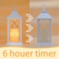 thumbnail image 5 of YAKii 13" Decorative Candle Lantern with LED Flameless Candle and Timer, Plastic LED Candle & Holder, Indoor & Outdoor Hanging Lights,Christmas Day Decoration Pack of 6 (White), 5 of 11