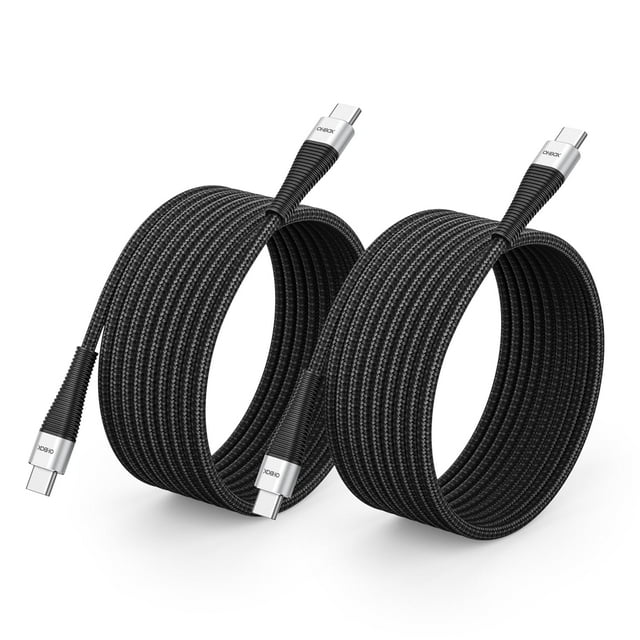 Extra Long USB C to USB C Cable 15FT 100W, USB C Charger Cable Fast Charging Cord Braided, Type C Cable for 17 16 15/15Plus/15Pro/Max, Pro/Air, Pro/Air/Mini,,Pixel,Laptop