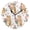 Black, variant on Capybara with Flowers Hearts Valentine Round Wall Clock Silent Analog Battery Operated Gold Pointer Home Decor 9.84" Diameter