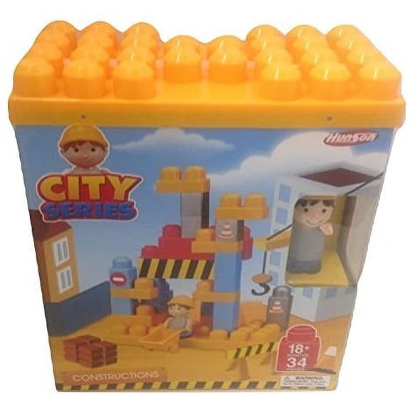 Hunson City Series Building Block Construction Set - 34 pieces, Building Toy, Construction Toy