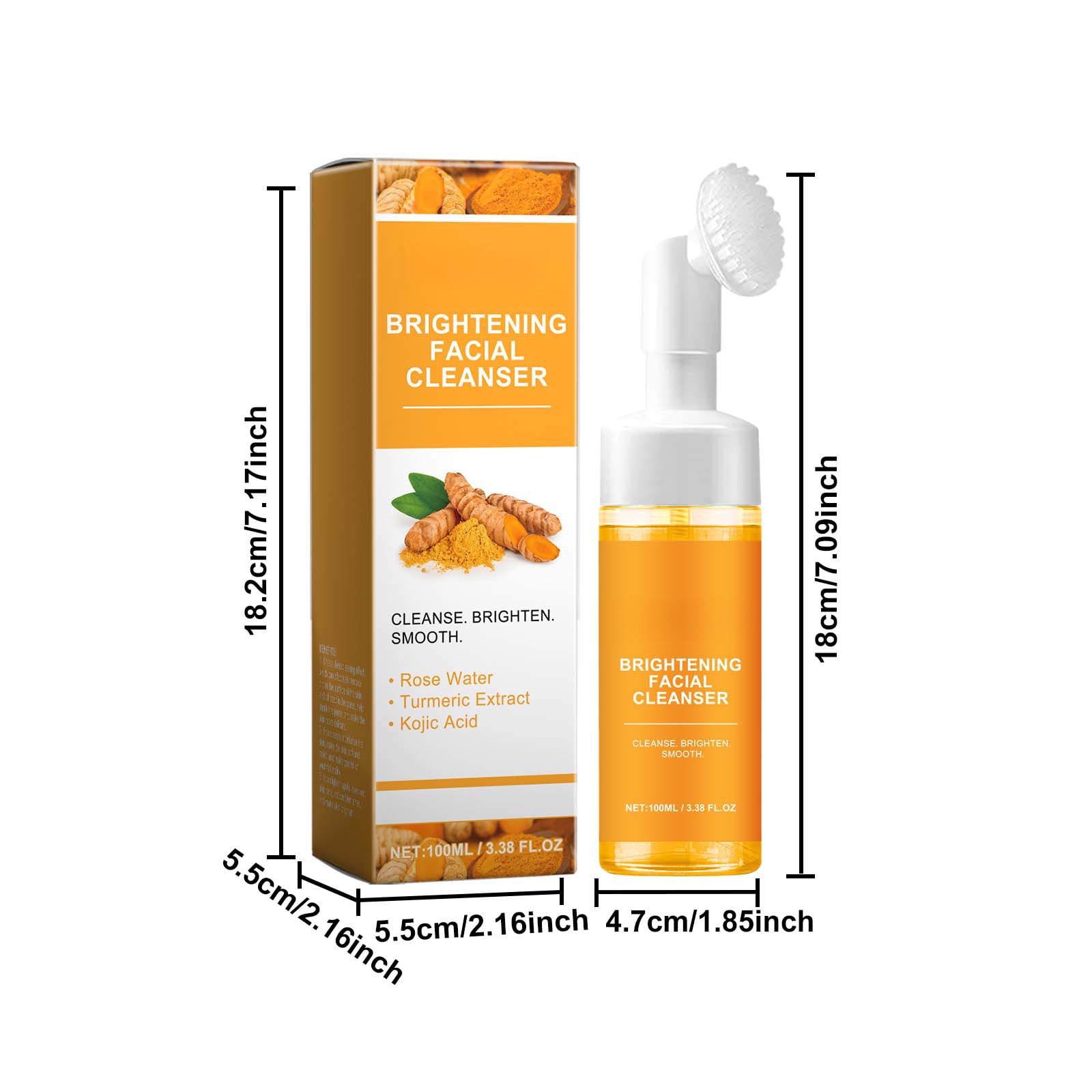 Alvantor Turmeric Face Wash Cleansing Brightening Cleanser Foam 3.38 fl.oz for All Skin Types