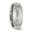 thumbnail image 3 of Gem & Harmony Mens Chisel 6mm Titanium Grooved and Brushed Wedding Band Ring for Men, 3 of 6