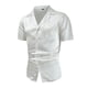 thumbnail image 1 of Blusa y camisa de manga corta con cuello vuelto para hombre, camisa brillante de manga corta con cuello vuelto, blusa de manga corta con cuello vuelto, abrigo de poliéster para hombre, 1 of 8