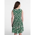 thumbnail image 4 of Time and Tru Women's Plus Size Smocked Sleeveless Mini Dress, Sizes 1X-4X, 4 of 6