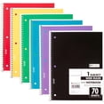 thumbnail image 1 of YSTIANN Spiral Notebooks, 6-Pack 1-Subject Wide Ruled - 70 Sheets per Notebook (7.5x10.5 Inch), Assorted Colors for School, Office & College Note Taking WJ85-4096, 1 of 6