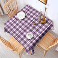 thumbnail image 2 of Purple and White Checkered Pattern Square Tablecloth, Waterproof Wipeable Spillproof Washable Table Cover for Home Kitchen Party and Daily Decor 60"x60", 2 of 6
