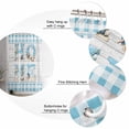 thumbnail image 3 of HOME Shower Curtain, 48" x 72", Beach Starfish Shell Blue Plaid Wood Grain Waterproof Bathroom Curtain Washable Shower Curtain Set with 12 Hooks, 3 of 6