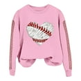 thumbnail image 4 of Chandail en Molleton Uni Femme Printemps Imprimé Baseball Col Rond Ample Décontracté Chandail à Capuchon - Hontri, 4 of 4