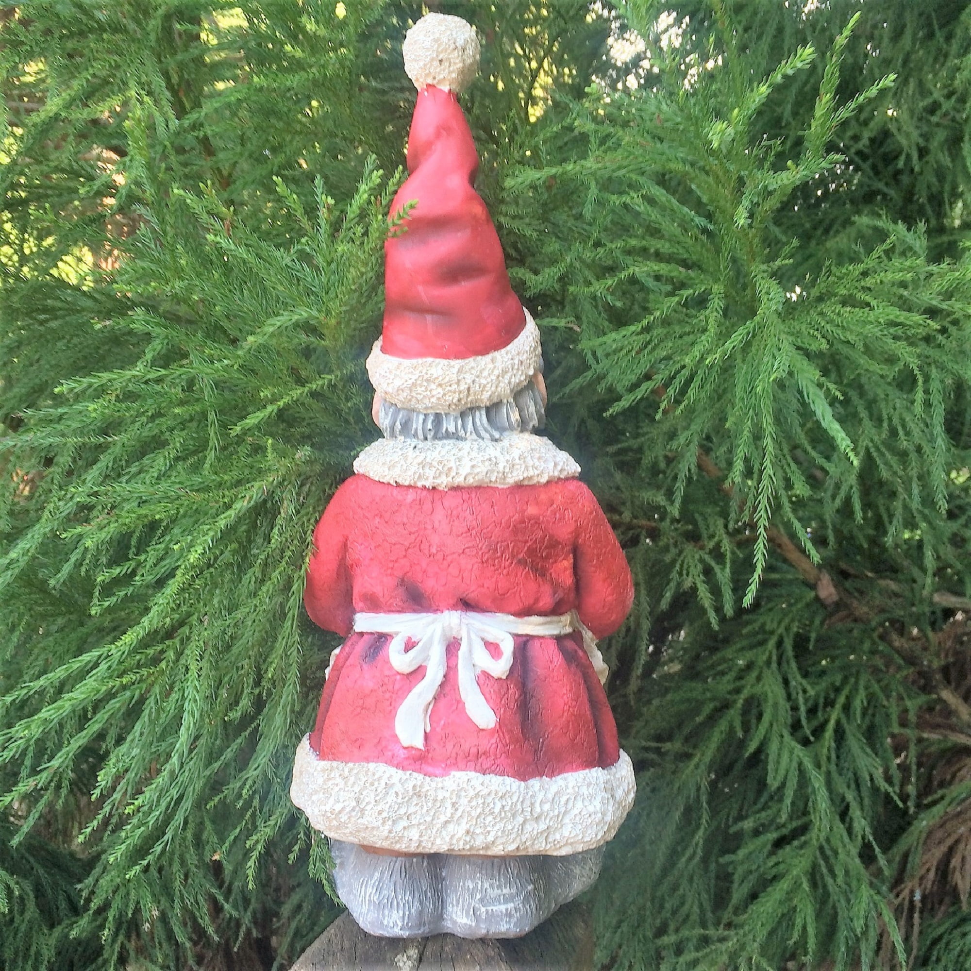 Nowaday Gnomes - Christmas Mrs. Santa Claus Gnome in Holiday Outfit and Cooking Apron Statue 18"H