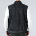 thumbnail image 3 of Denim Vest for Men Sleeveless Motorcycle Jacket Vintage Button Down Lapel Trucker Jean Jackets with Pockets, 3 of 5