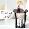 thumbnail image 6 of Resenkos Nightstand,Coffee Side Table,2-tier Round End Table with Storage Shelf & Metal Frame-Walnut, 6 of 8