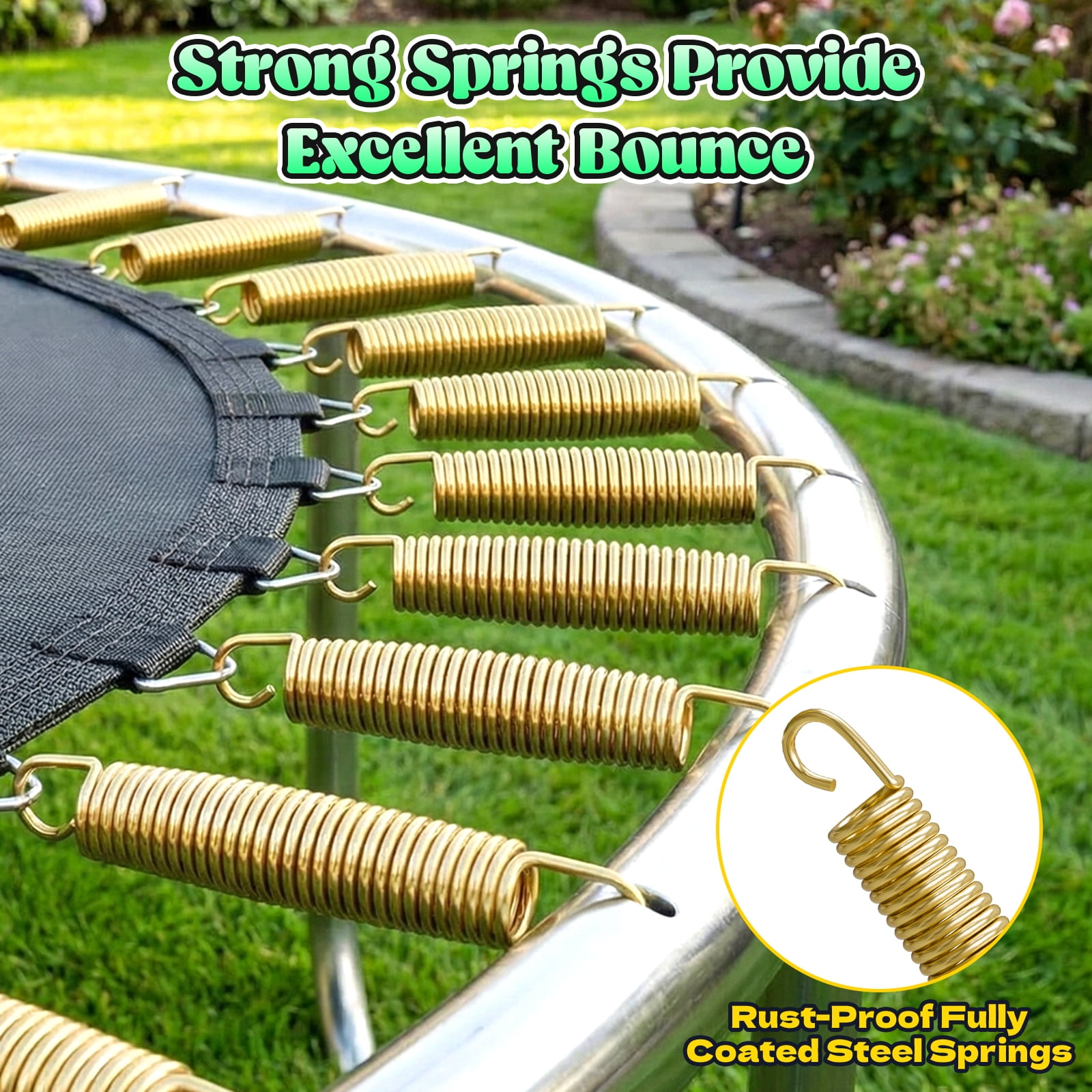 Gardwin 14FT Outdoor Trampoline Recreational Backyard Trampolines Anti-Rust for Kids and Adults with Net and Ladder