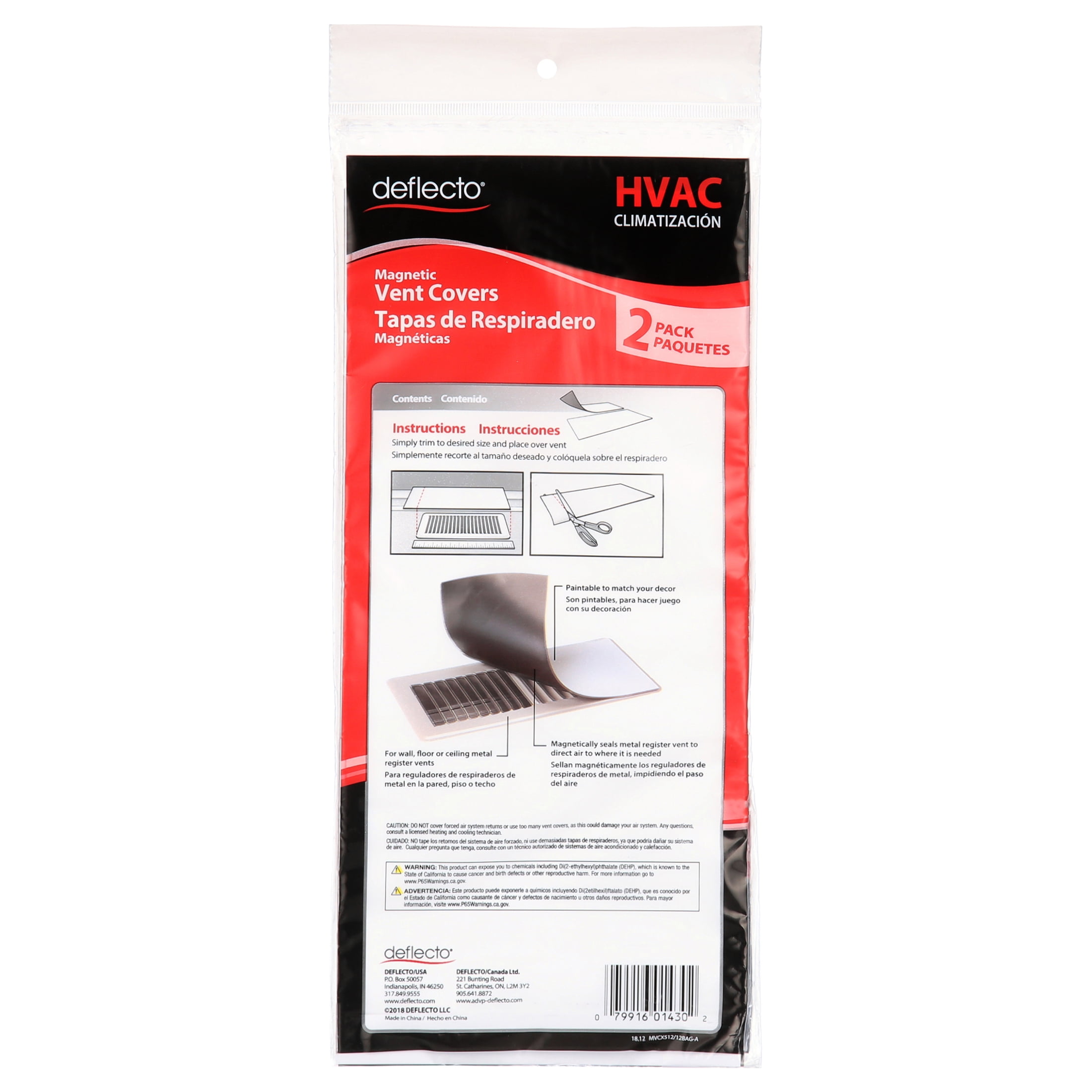 Deflecto Magnetic Rectangular Vent Register Cover, in White, Reusable, MVCX512/12