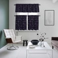 thumbnail image 4 of Halloween Kitchen Curtains Sets for Windows 36 Inch Length, Purple Skull Monochrome Watercolor Rod Pocket Window Treatments Tier Curtains and Valances Set for Bedroom/Bathroom, 4 of 8