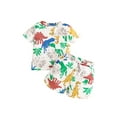 thumbnail image 2 of Musuos Toddler Boys Shorts Set, 9 12 18 24M 3 4Y Dinosaur Print Short Sleeve T-shirt with Elastic Waist Shorts Toddler Set Summer Outfit, 2 of 10