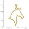 thumbnail image 2 of 14k Yellow Gold Polished Cut Out Horse Head Pendant - 1.6 Grams - Measures 32x24mm Wide, 2 of 2