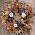thumbnail image 1 of Corona WANNA-CUL de 24 pulgadas para decoración otoñal con calabazas blancas, 1 of 6