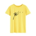 thumbnail image 4 of Nlife Women Dandelion Print T-shirt Graphic Short Sleeve Tees Crew Neck Casual Top, 4 of 7