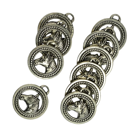 10 Pieces Ancient Jewelry Making Charms Findings Horse Pendent Bulk for Bracelet Necklace