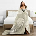 thumbnail image 5 of Bohemian Style Beige Print Throw Blanket,Super Soft Anti-Pilling Flannel Bed Blankets, 80"x60", 5 of 8