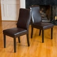 thumbnail image 1 of Urban Style Solid Wood Leatherette Padded Parsons Chairs, Kitchen Chairs, Brown, Set Of 2, 1 of 5
