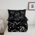 thumbnail image 5 of Manfei Spooky Star Cat Full Size Comforter Sets, Dotted Galaxy Bedding Comforter Set, Black White, Black Reversible, 3pcs, 1 Comforter and 2 Pillowcases, 5 of 7