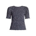 thumbnail image 5 of Time and Tru Women's Smocked Top with Short Puff Sleeves, Sizes XS-XXXL, 5 of 5