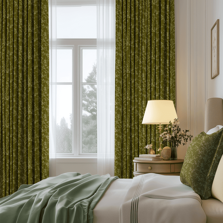 NICETOWN Olive Green Blackout Velvet Curtains 96 inches Long