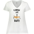 thumbnail image 3 of Inktastic Corgi Life is Rough Women's Plus Size V-Neck T-Shirt, 3 of 5