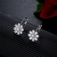 thumbnail image 3 of Gold Flower Earrings Birthstone Leverback Earrings Hypoallergenic Vintage Floral Earrings for Women Trendy, 3 of 5