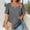 c01Gray, variant on Womens Solid Color Spring and Summer Plus Size Tops Square Neck Puff Short Sleeve Casual Loose Shirts Breathable Comfort Gray XXXXXL