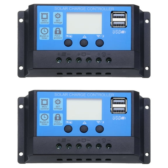 20A PWM Solar Charge Controller 12V/24V Solar Battery Panel Controller Auto Parameter Charger Regulator 2Pcs