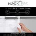 thumbnail image 4 of Hookless Jacquard Shower Curtain with Flex-on Rings and It's a Snap! Fabric Liner with Magnets, 71 In Wide x 74 In Long, Botanical Leaves Print, Gray, 4 of 6