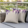 thumbnail image 4 of Spring Lavender Pillow Covers 2 Pack Watercolor Purple Floral Pillowcase Waterproof Outdoor Throw Pillow Cover for Patio Garden Square Cushion 16”x16”, 4 of 9