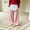 thumbnail image 2 of jiaxiM Girls Athletic Sweatpants Wide Leg Active Baggy Loose Fit Casual Elastic Waist Straight Ruffle Pants with Pockets, 2 of 6