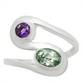 thumbnail image 3 of Prasiolite(Green Amethyst), Amethyst 925 Sterling Silver Ring s.6 Jewelry DGR1123_C_6 R-1039, 3 of 7