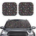 thumbnail image 2 of Disketp 2 Piece Forest Flora And Insects Pattern Windshield Sunshades,Folding Windshield Sun Shade For Car Suv Trucks Sedan,Blocks Uv Rays Sun Visor Protector-Small, 2 of 7