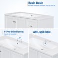 thumbnail image 6 of 36" Bathroom Vanity, Bathroom Vanity with USB Charging, 2 Doors and 3 Drawers Bathroom Storage Vanity Cabinet, Small Bathroom Vanity Cabinet with Single Sink, Combo Cabinet Under-Mount Sink (White), 6 of 9