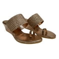 thumbnail image 2 of Rose Gold Traditional Sandal Handmade Shoes Indian Shoes Ladies Wedge Heel Sandal Ethnic Shoes, 2 of 5