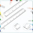 thumbnail image 3 of 3 Pack 12 Inch Plastic Rulers - Clear Acrylic Measuring Tools, Transparent Straight Edge Rulers for School, Office & Students, 3 of 7
