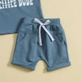 thumbnail image 6 of MHZLDYZ Boys Summer Clothes Toddler Boys Short Sleeve Letter Prints T Shirt Tops Shorts Child Kids Set&Outfits 4 Year Old Boy Clothes 2T Boys Clothes Summer(Sky Blue,100), 6 of 6
